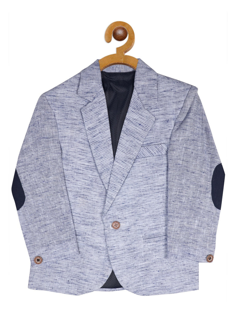 Rikidoos Blue Striped Single Breasted Comfort Fit Full Sleeves Blazers