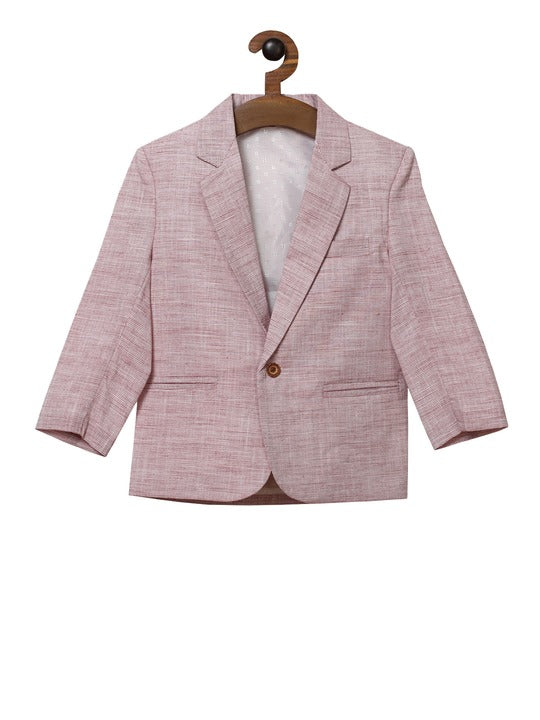Rikidoos Red & White Striped Single-Breasted Casual Blazer