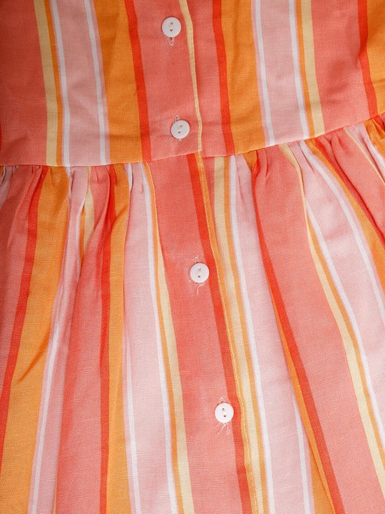 Rassha Peach-Coloured Striped Dress